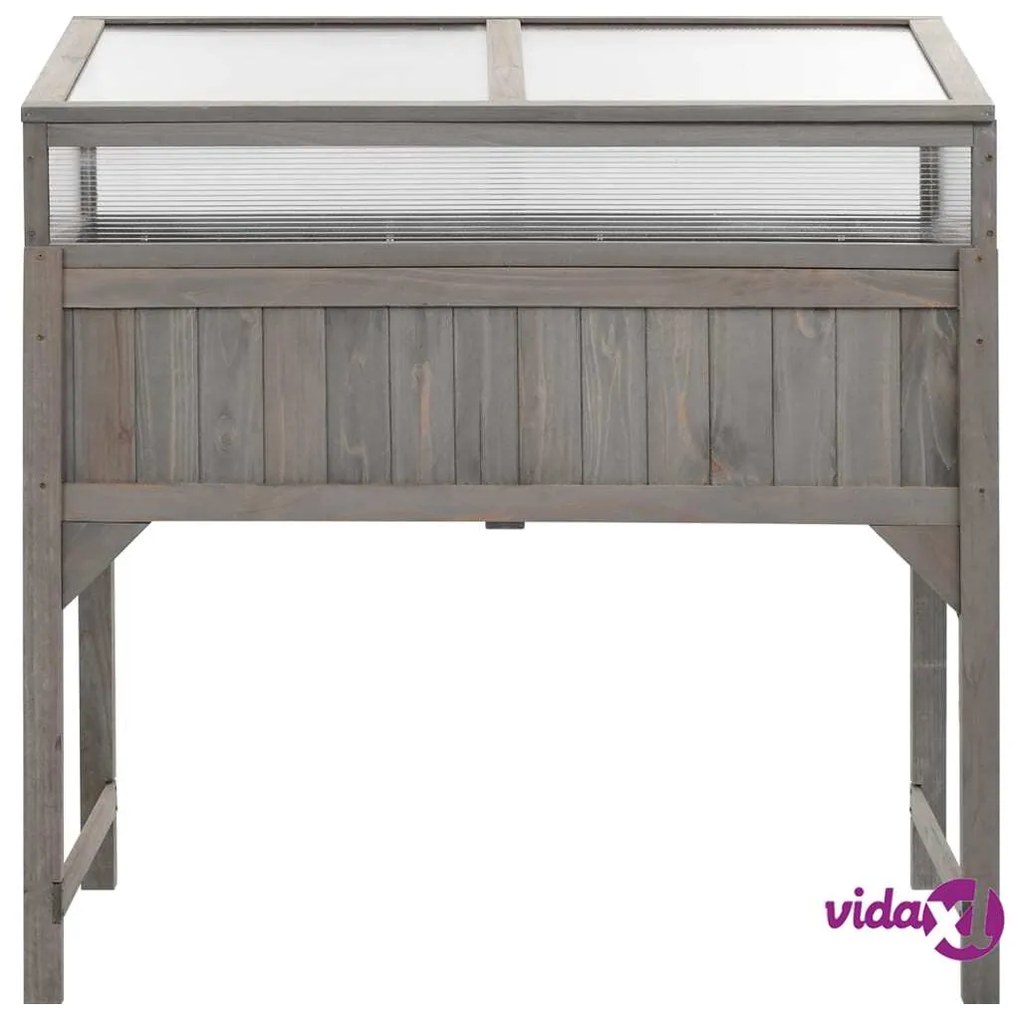 vidaXL Aiuola Rialzata con Copertura Serra 110x54x120cm Abete Massello