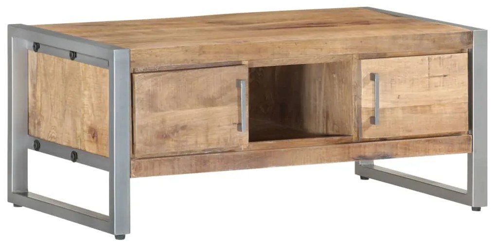 Tavolino Da Salotto 95x50x40 Cm İn Legno Di Mango Grezzo /
