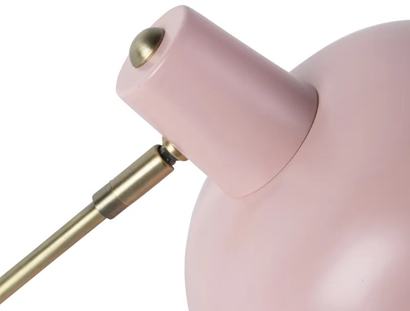 Lampada da tavolo retrò rosa con bronzo - Milou