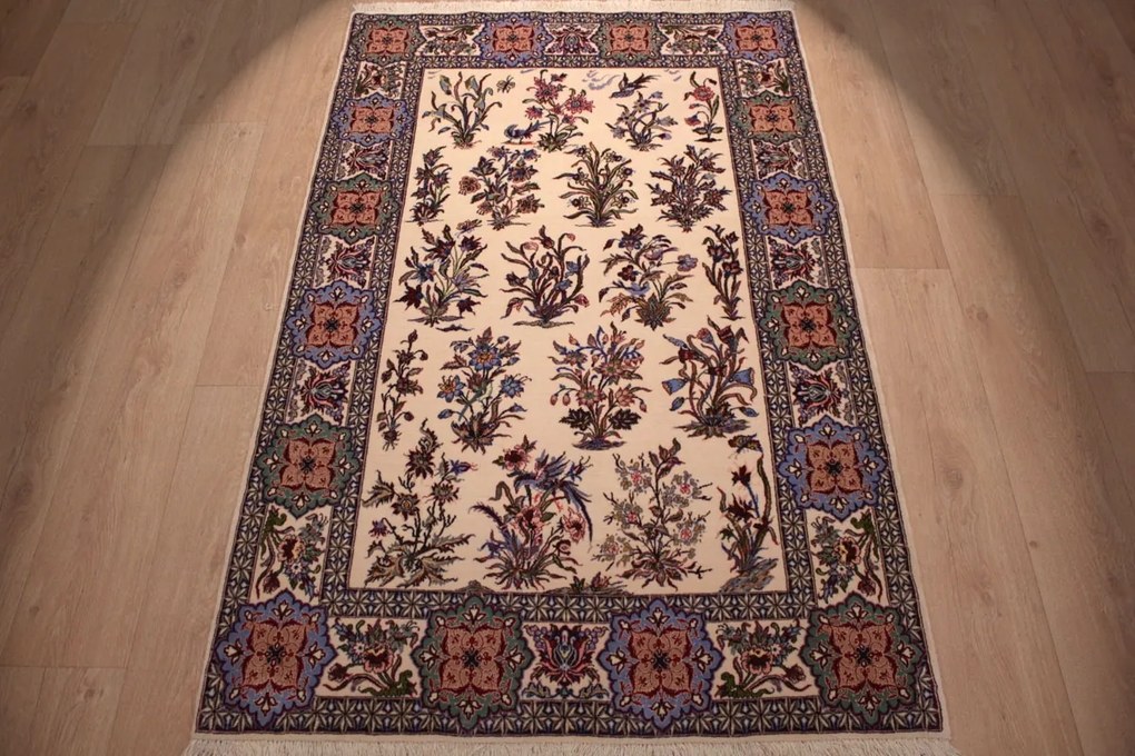Isfahan Tappeto 110x160 (Iran) Annodato A Mano