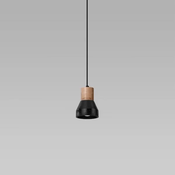 Sollux SL.0963 - Lampadario a sospensione con filo QUBIC 1xE27/60W/230V calcestruzzo/legno nero