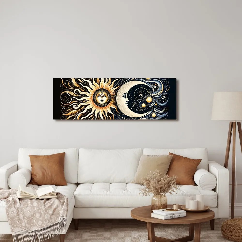 Quadro su tela – Simbolo solare e lunare