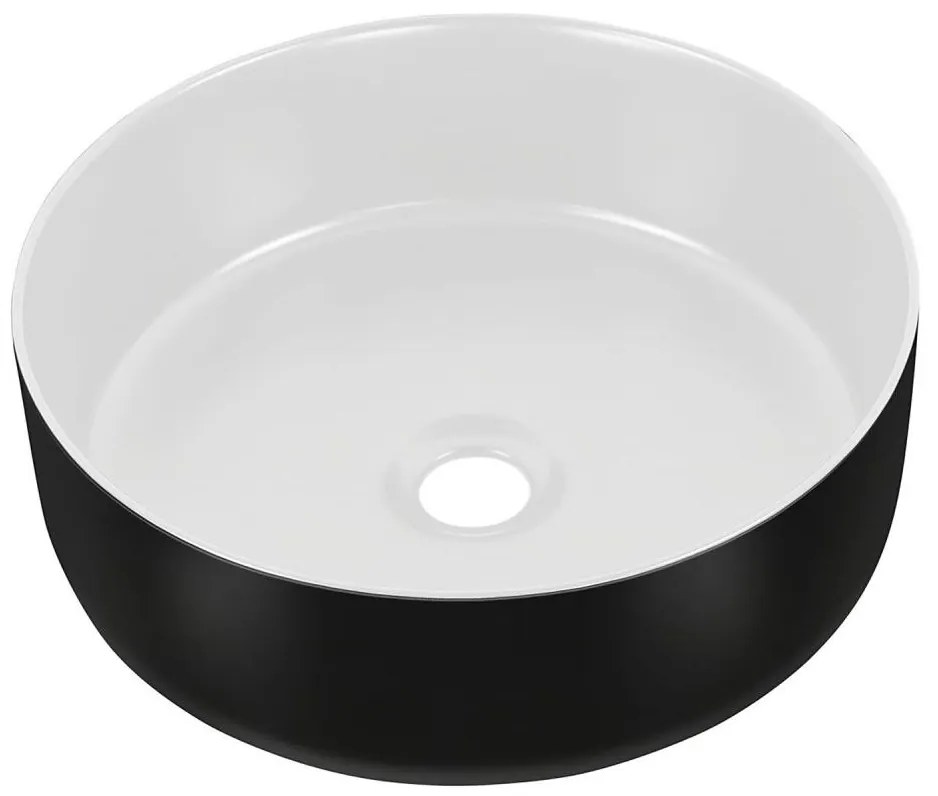 COMAD UM-6259 SIMPLE 8 - Lavabo da appoggio SIMPLE Ø 36 cm bianco/nero