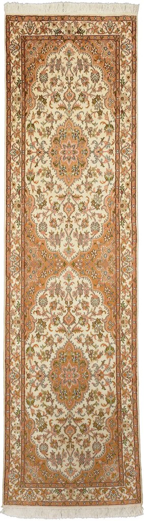 Cashmere Silk Tappeto orientale 80 x 280 Beige (Indian) Annodato A Mano
