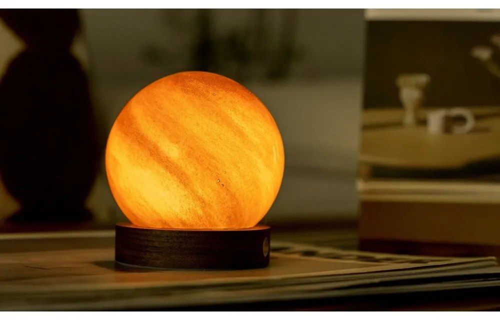 Decorazione luminosa marrone scuro con ricarica USB ø 8 cm Sand Storm – Gingko