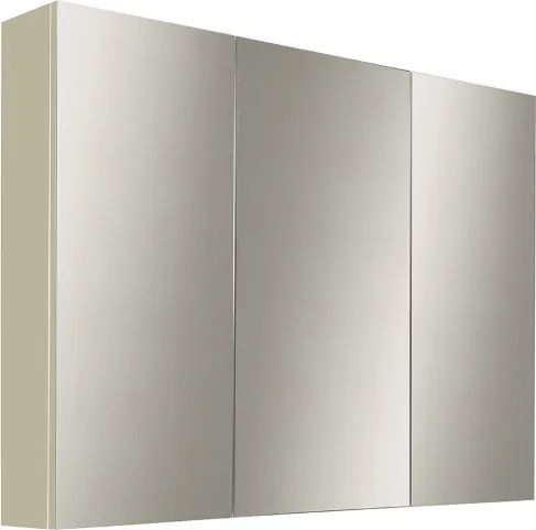 Specchio contenitore bagno a 3 ante 80xh60 cm in legno Tortora Opaco