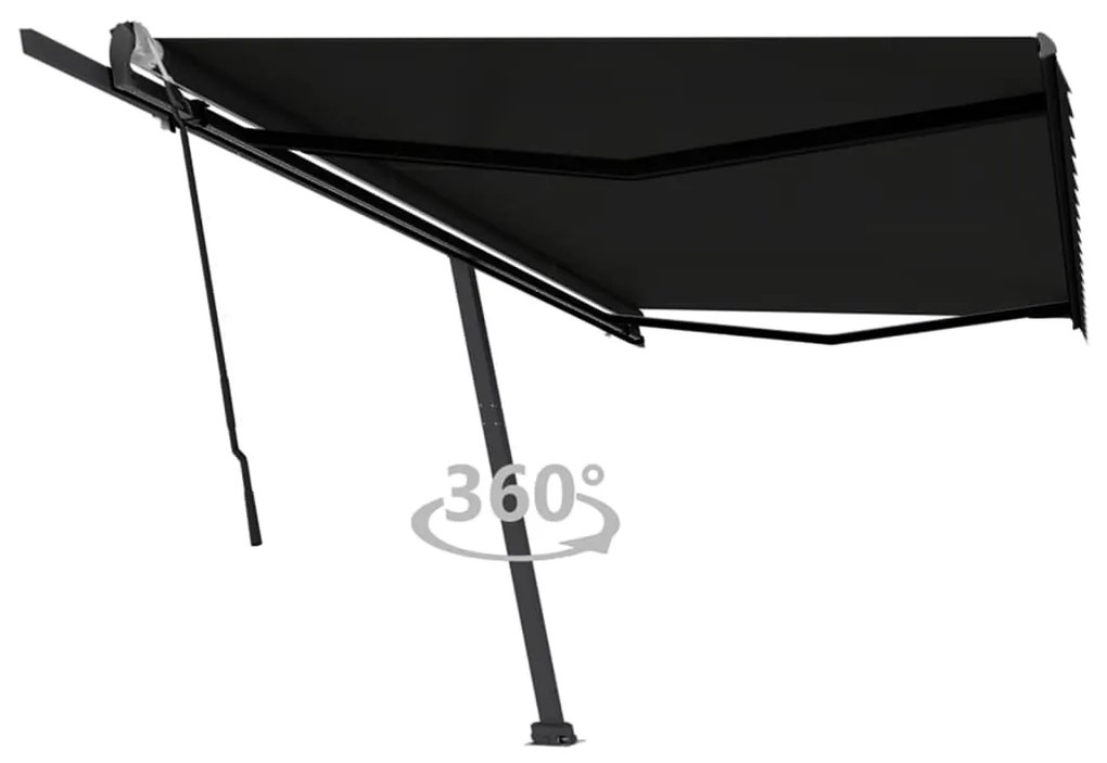 Tenda Sole Retrattile Manuale Autoportante 500x300 Cm Antracite /