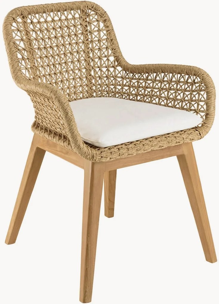 Sedie da pranzo da giardino in legno di teak Valeria con braccioli, set di 2