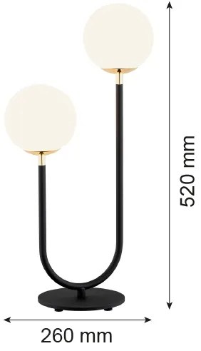Argon 7072 - Lampada da tavolo FERRONE 2xE14/7W/230V nero/bianco/oro