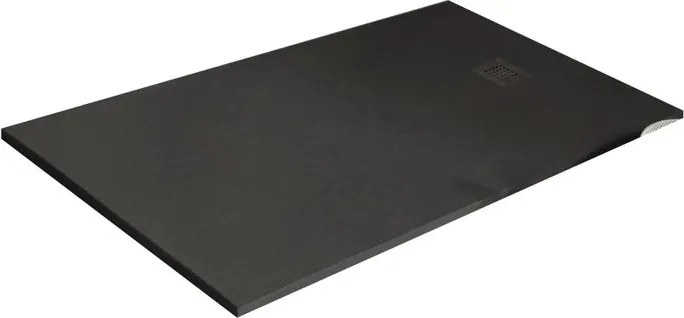 Piatto doccia in resina Strato nero L 100 x L 70 x H 2.5 cm effetto pietra