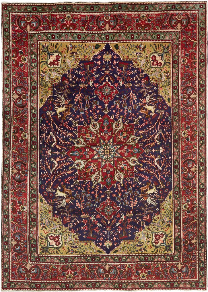 Tabriz Tappeto 280 x 200 Blu (Iran) Annodato A Mano