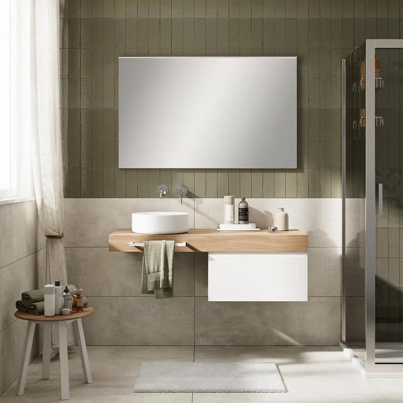 Mobile da bagno sotto lavabo L 60.3 x H 30 x P 46 cm bianco, 1 cassetto Step