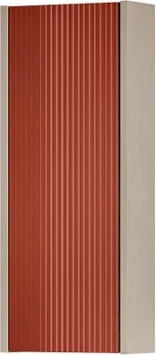 Pensile bagno Niwa cannettato laccato opaco Beige Greige con vetro verde timo, 1 anta P17 x L30 x H78.5 cm