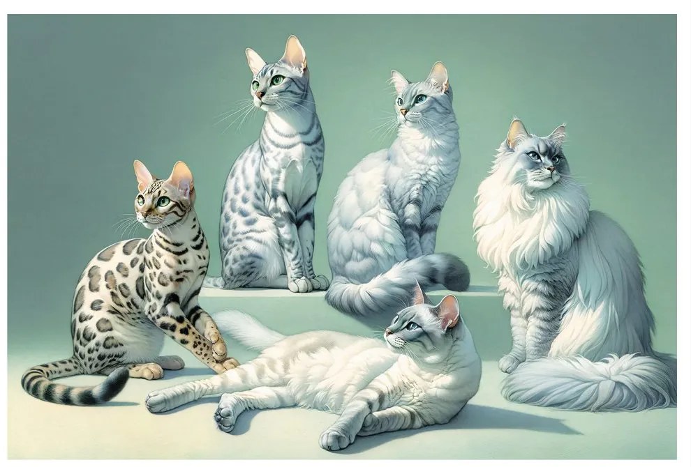 Quadro su tela – Gatti eleganti
