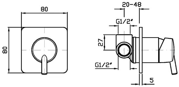 Zucchetti Simply Beautiful Zsb126 Miscelatore monocomando Doccia senza parte Incasso cromo