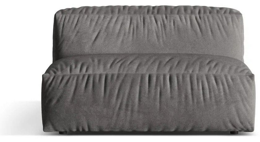 Parte divano componibile grigio (solo con parte centrale) con rivestimento in velluto Martina – Micadoni