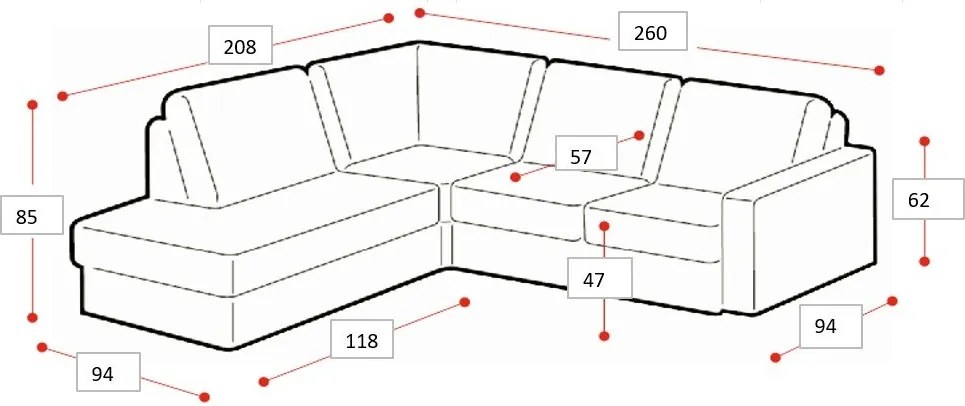 Divano angolare grigio chiaro (con penisola a destra/a L) con rivestimento in ciniglia Amsterdam – Scandic
