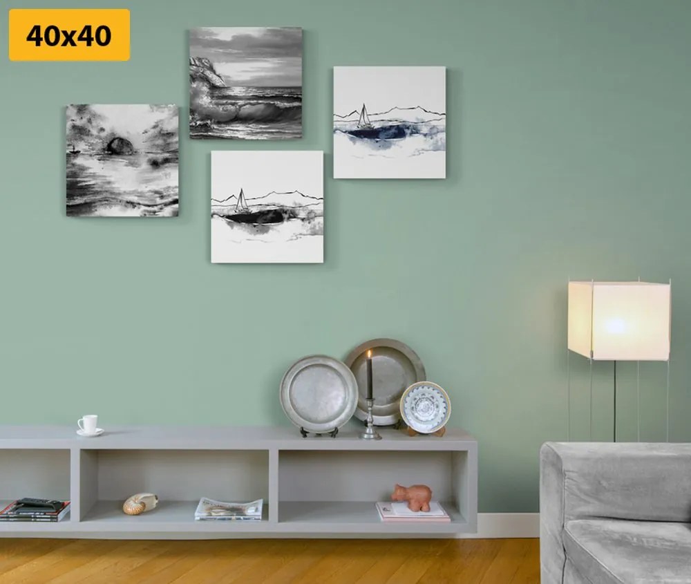 Set di quadri – Mare in imitazione di pittura a olio