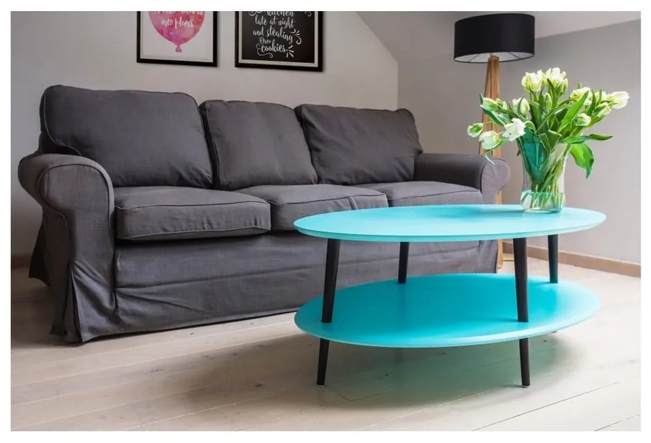 Tavolino grigio chiaro con base ribassata OVO Ovo - Ragaba