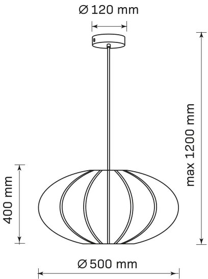 Lampadario a sospensione con filo KINU 1xE27/20W/230V diametro 50 cm bianco