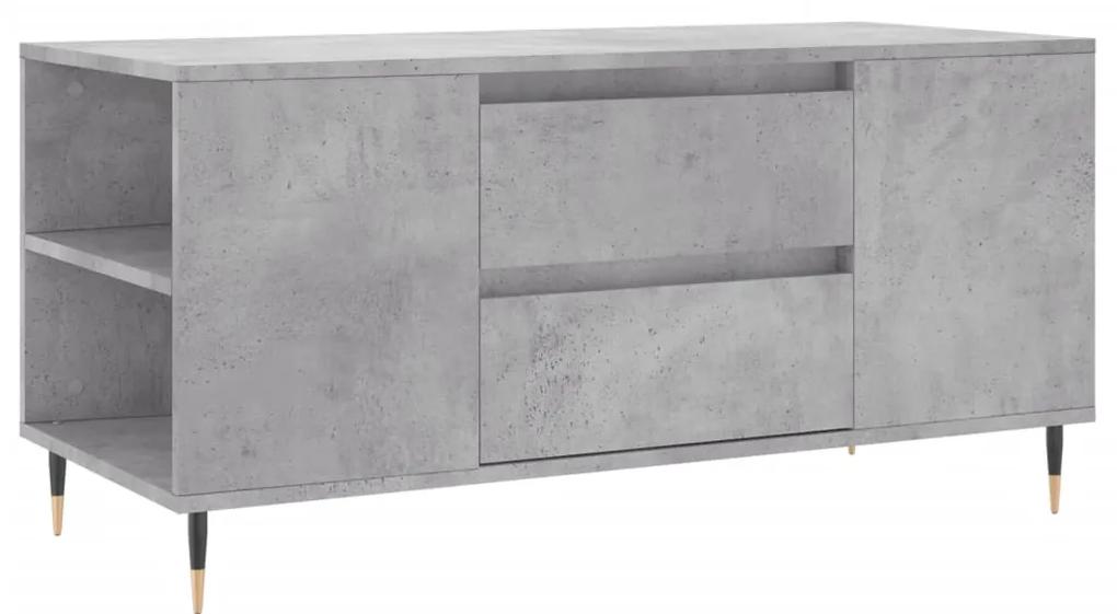Tavolino salotto grigio cemento 102x44,5x50cm legno multistrato