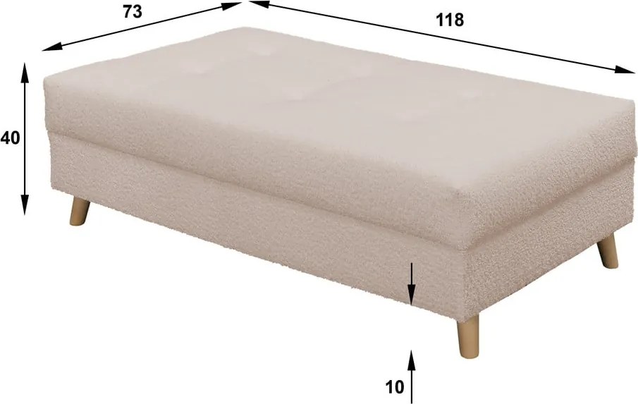 Sgabello in tessuto bouclé beige Ariella - Ropez