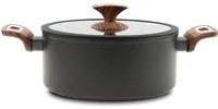 Casseruola 24cm Antiaderente Induzione Silex Elegance Wood Nero