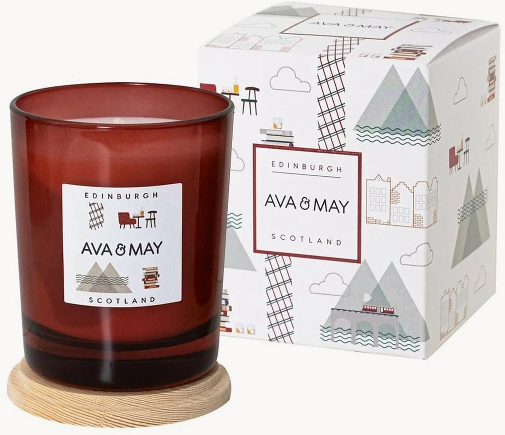 Candela profumata fatta a mano Edinburgh (lavanda, pepe nero, vetiver)