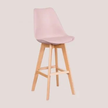 Pacco Di 2 Sgabelli Alti 75 Cm Con Cuscino In Similpelle Nordic Marrone Nocciola - Sklum