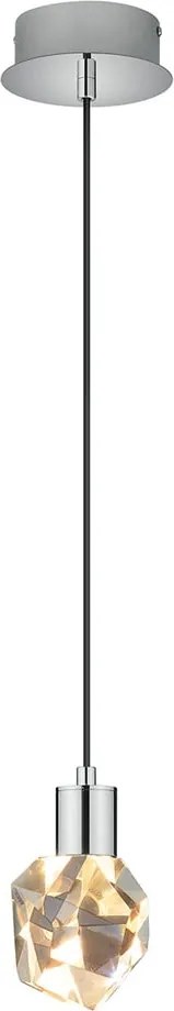 Lampadario LED argentato con paralume in vetro ø 13 cm Verano – Trio Select