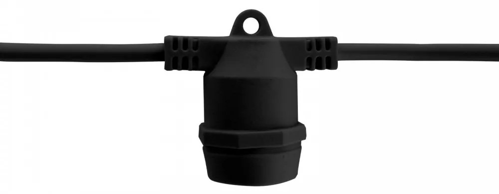Catenaria da 10m IP65 con 10 Portalampada E27 Nero Colore del corpo Nero