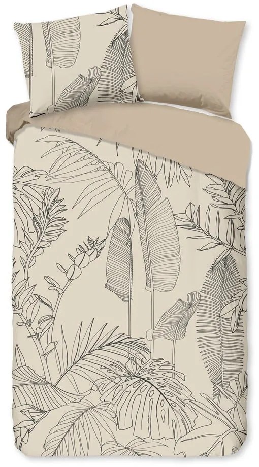 Set copripiumino e federa beige in cotone per letto singolo ed esteso 140x220 cm Sym – Good Morning