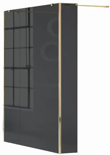 Walk-in wens L 20 x H 200 cm, vetro 6 mm fumé dorato