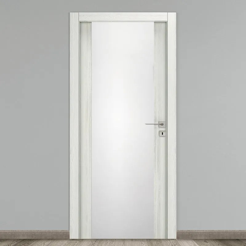 Porta interna a battente Honey Vetrata in vetro colore larice, L 90 x H 210 cm, apertura reversibile