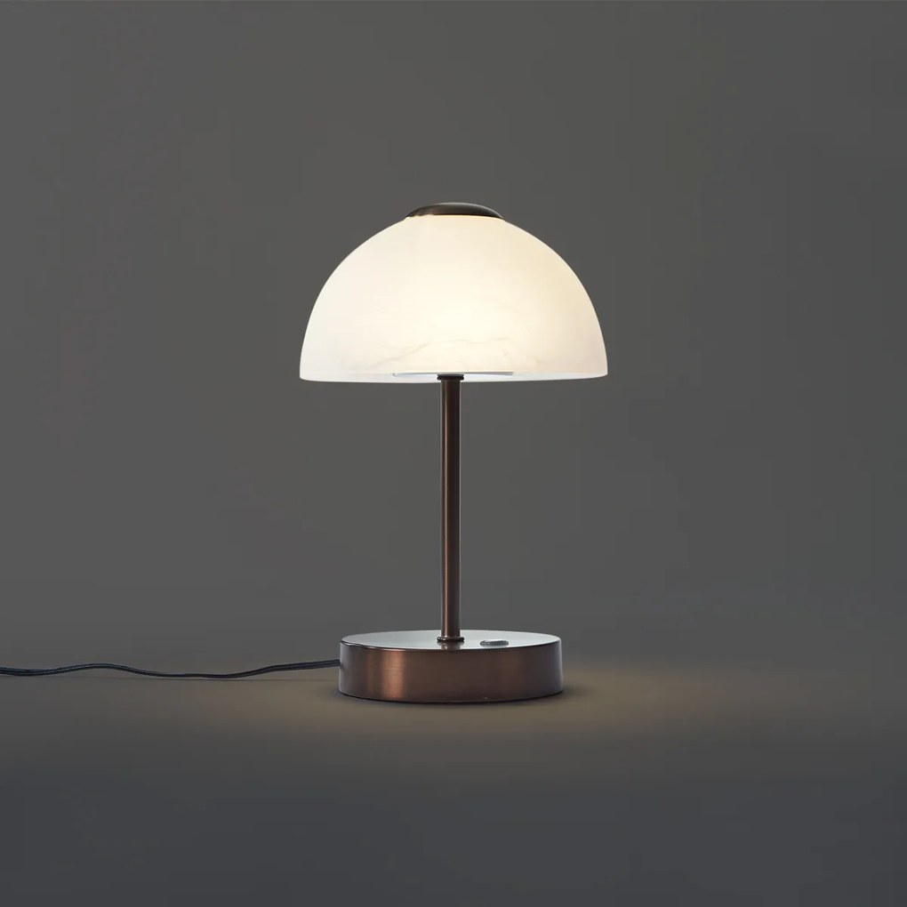 Lampada da tavolo di design bronzo scuro con LED dimmerabile - Joya
