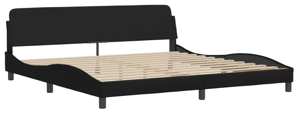 Letto con materasso nero 200x200 cm in similpelle