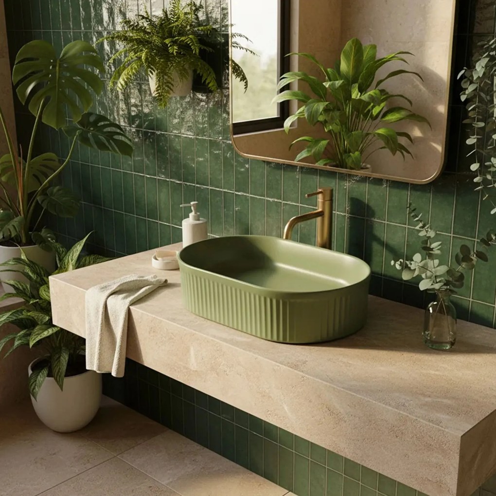 Lavabo da appoggio Rea Vanda Pistachio Matt