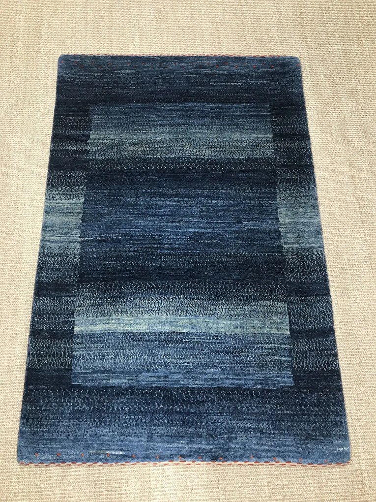 Loribaft Tappeto 80 x 120 Blu (Iran) Annodato A Mano