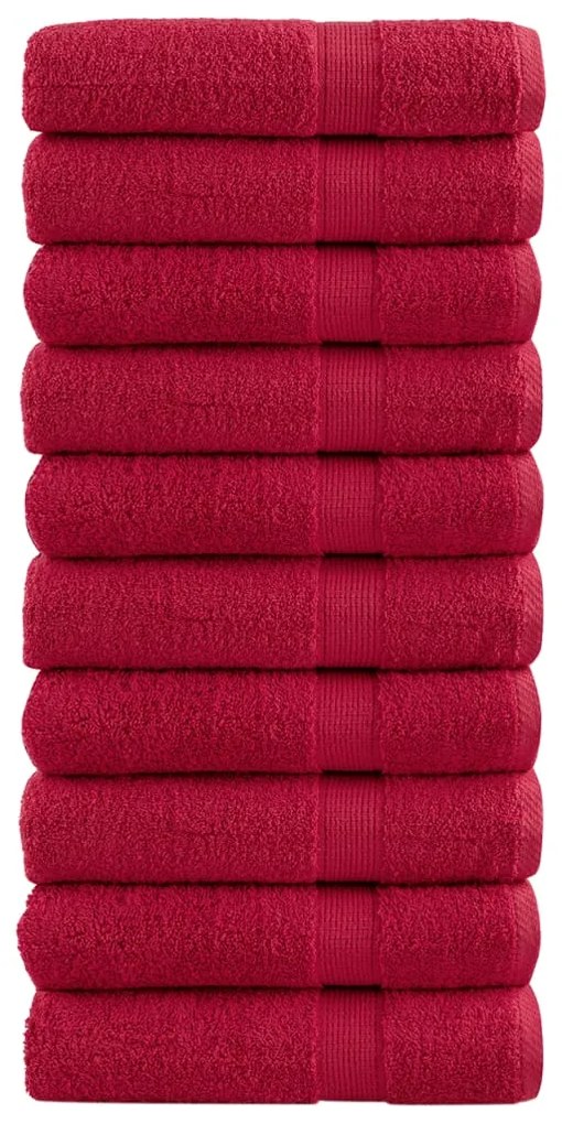 Asciugamani Premium Solund 10 Pz Rossi 50x100 Cm 600 G/m² /