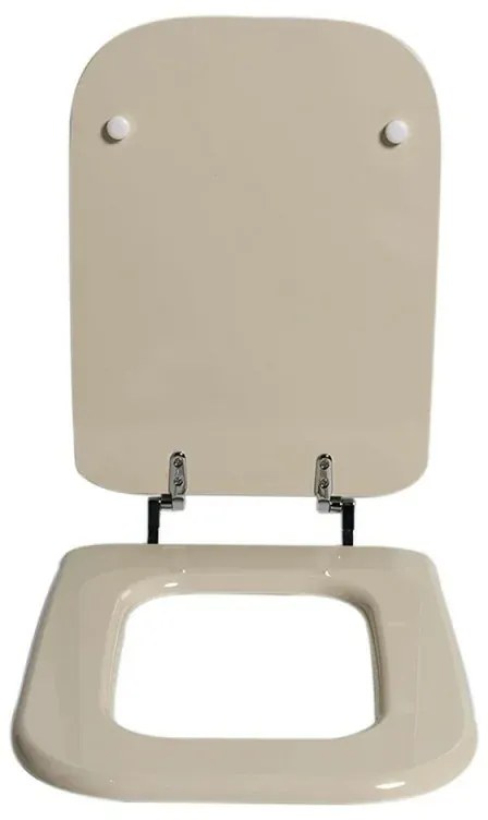 Copriwater champagne serie Conca Ideal Standard in legno rivestito con cerniere