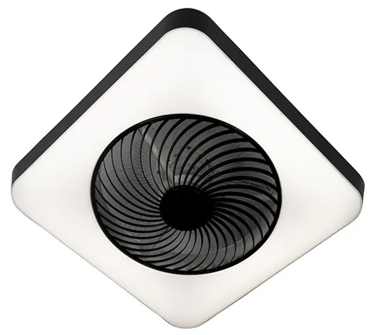 Ventilatore da soffitto quadrato nero con LED dimmerabile - Climo