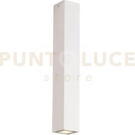 Plafoniera fluke quadrata bianca 1 luce attacco gu10 6x6x40cm
