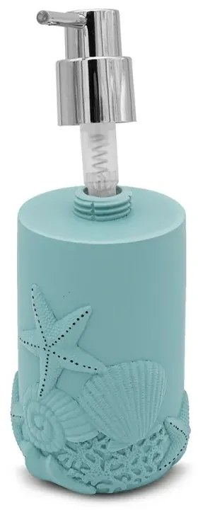 Set accessori bagno da appoggio 2 pezzi in resina acquamarina Coral