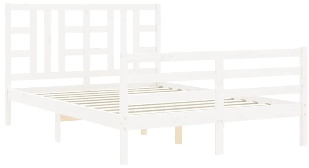 Giroletto con testiera bianco 160x200 cm legno massello