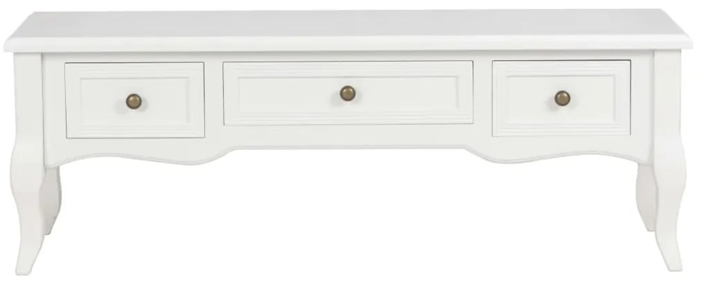 280048  mobile porta tv bianco 100x35x35 cm in legno