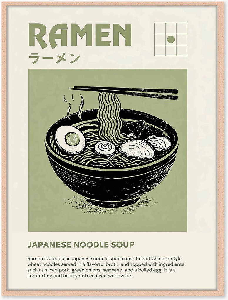 Stampa digitale incorniciata fatta a mano Ramen