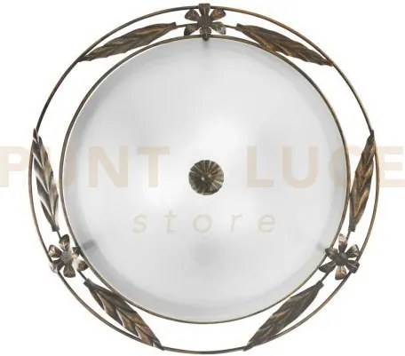 Plafoniera riccio bianca 3 luci attacco e27 50x50x11,6cm in vetro s...