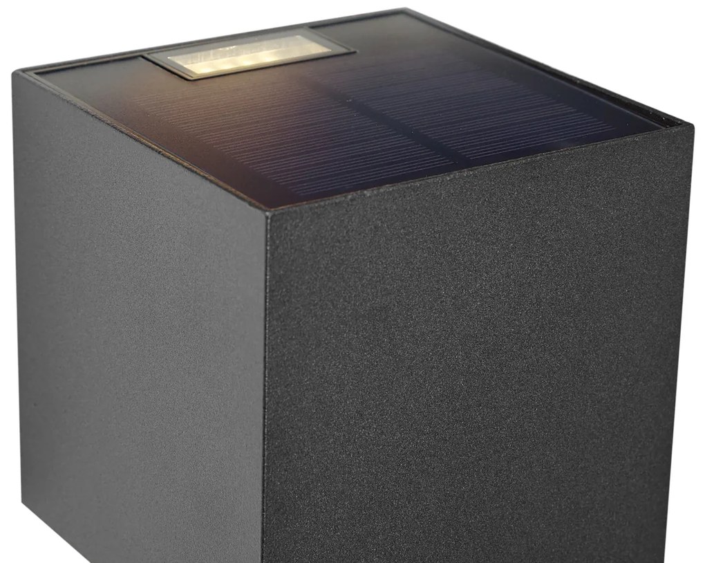 Lampada da parete per esterni Nera con LED integrato, 2 luci, IP65, dimmerabile e solare - Charlene