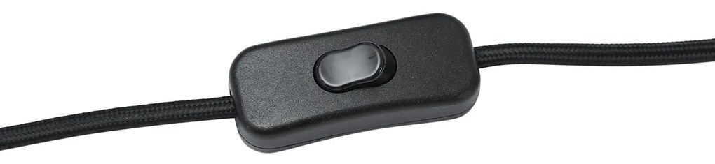 Lampada da tavolo Japandi nera con paralume in lino - Dahlia