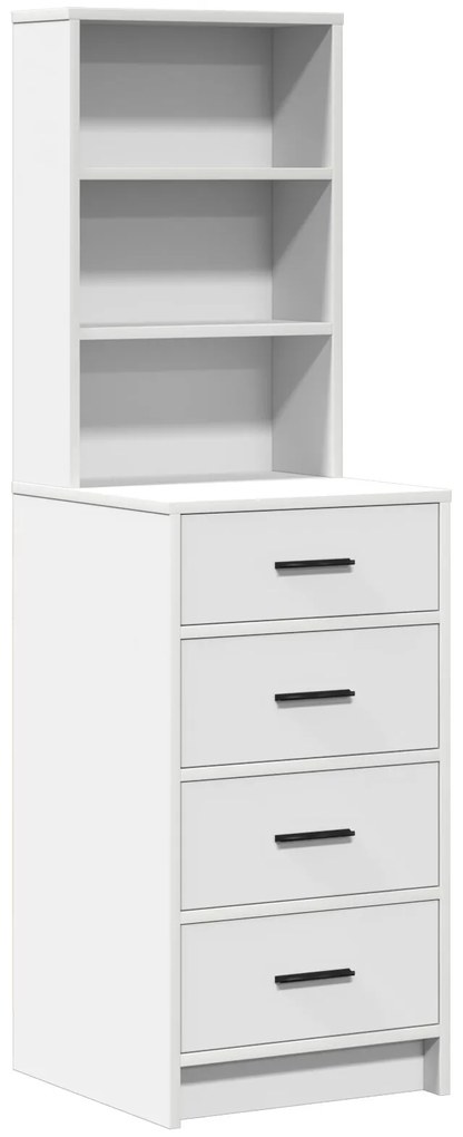 Set da toeletta a 3 pezzi con led in legno ingegnerizzato bianco